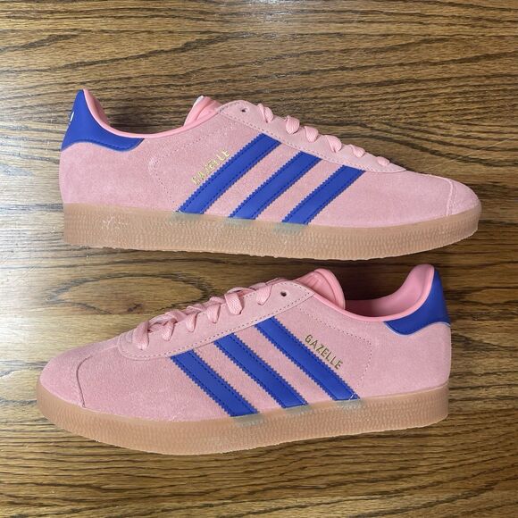 adidas Originals Gazelle Men\'s Shoes Semi Pink Blue Gum Casual Athletic Size NEW